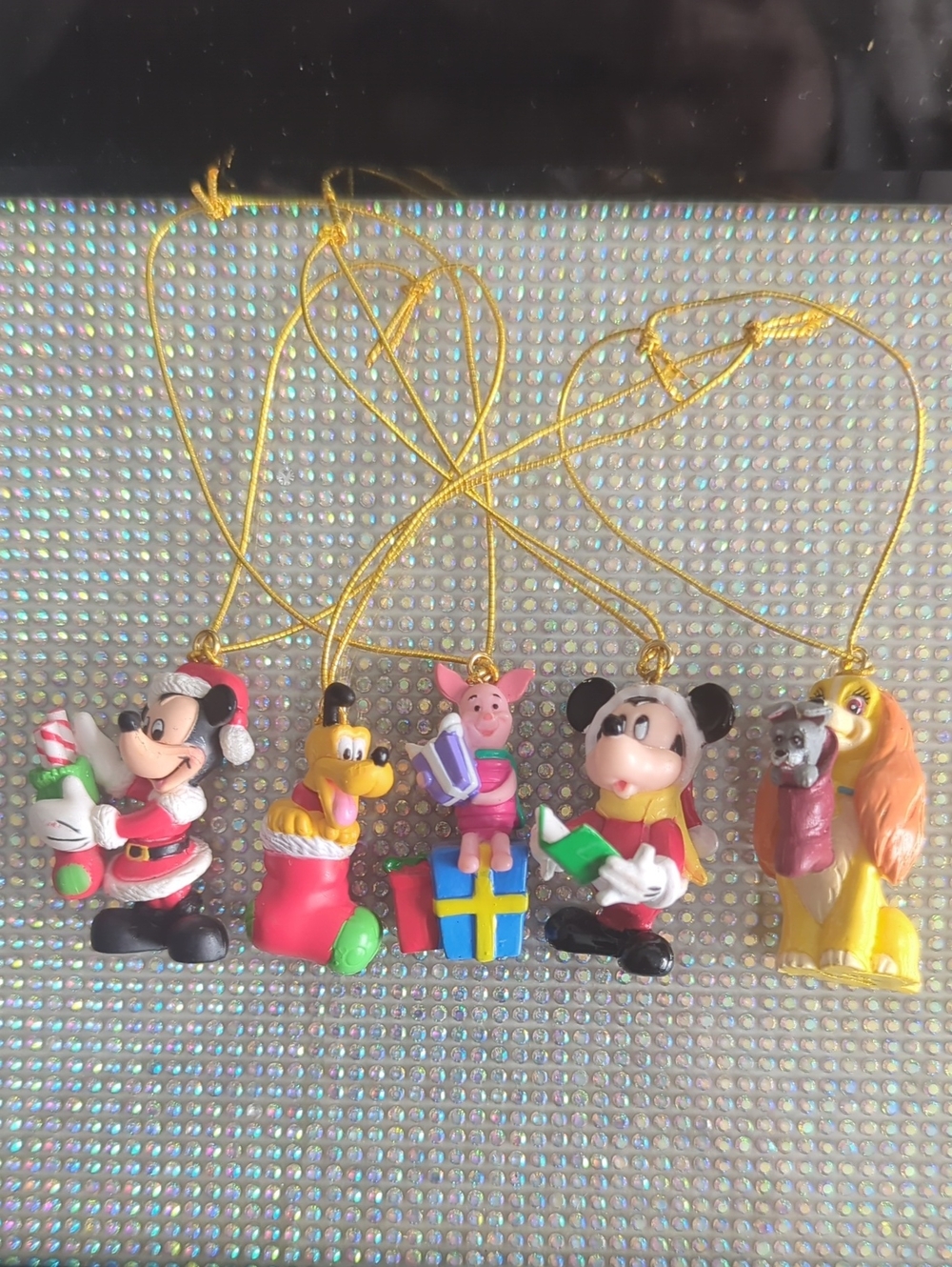 Set of 5 Mickey and Friends Mini Little Christmas Tree Ornaments